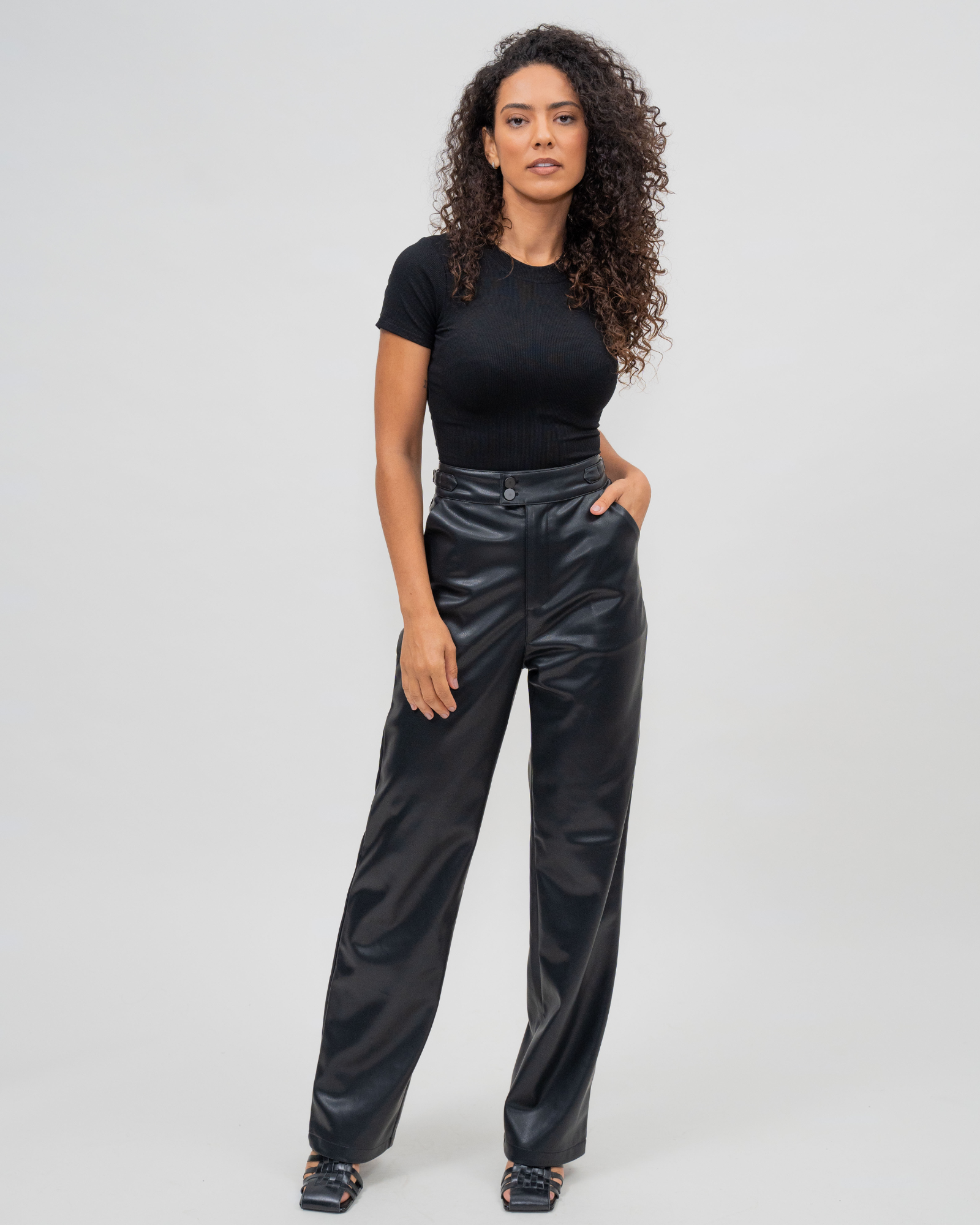 Womens Vegan Leather Pant