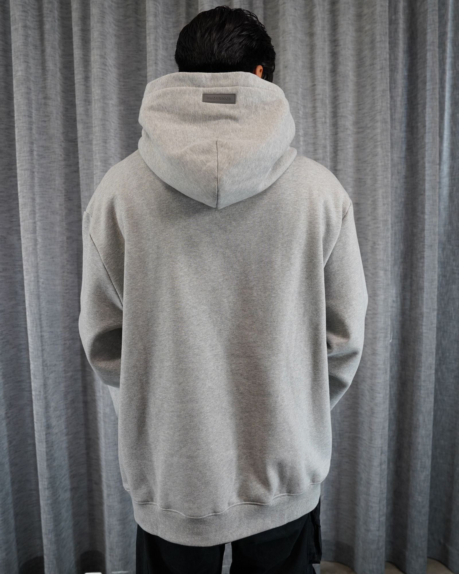 Mens Grey Heavy Fleece Hoodie