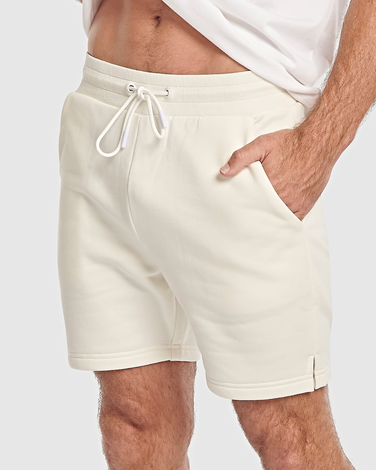 Two Pack Off White Heavy Fleece Short Unisex