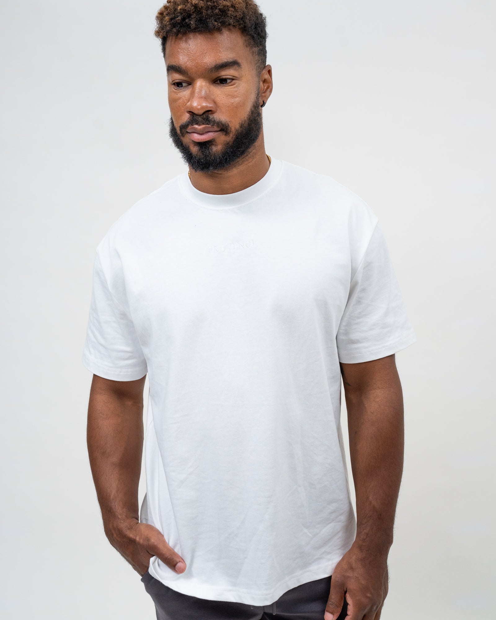 Mens Embroidery White T-Shirt