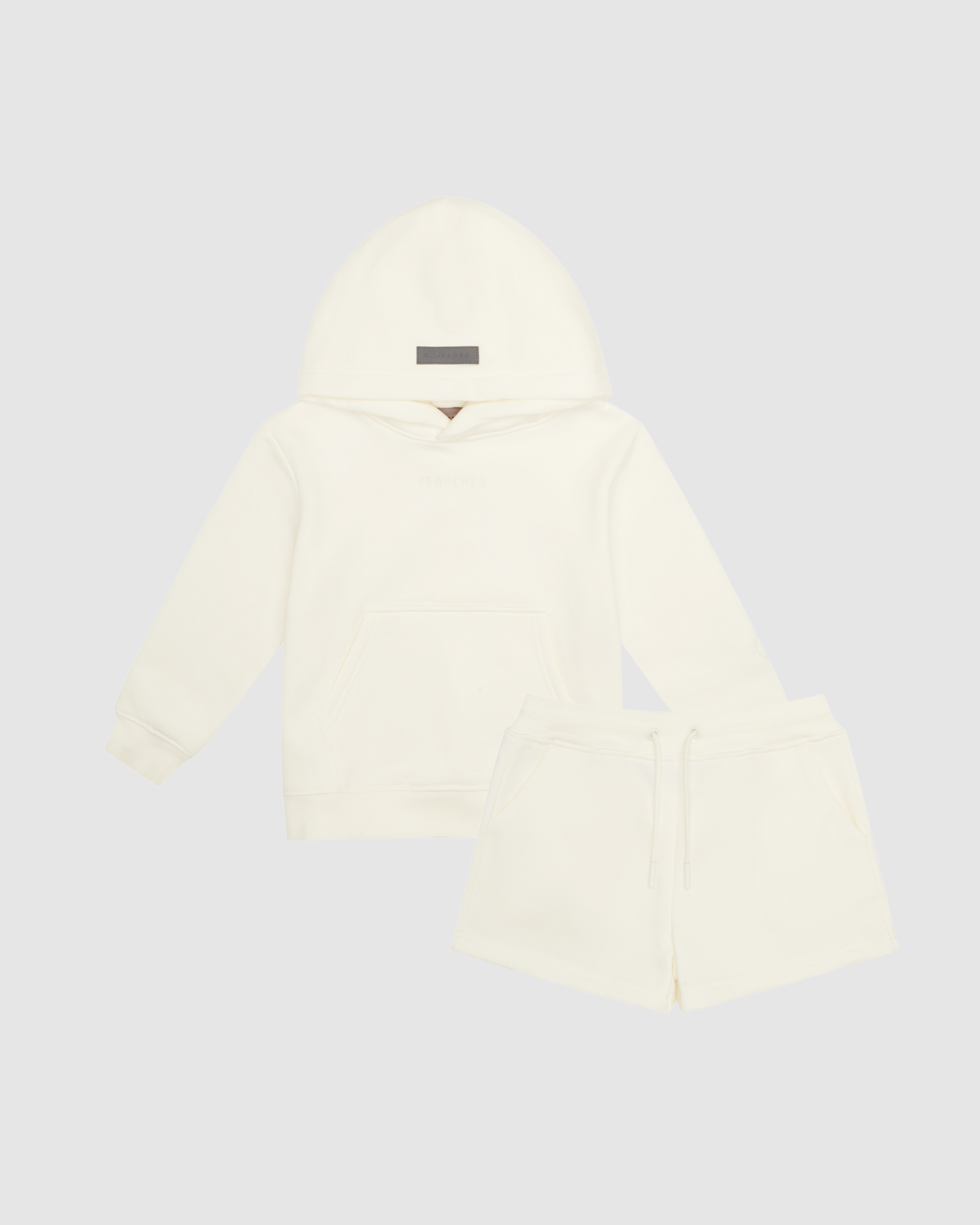 Kids Off White Heavy Fleece Hoodie and Short Set